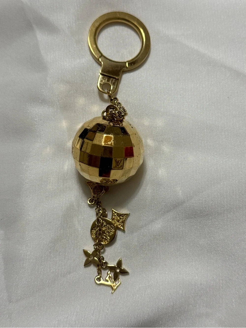 Louis Vuitton Gold-tone Disco Ball Charm includes box dust and shopping bag